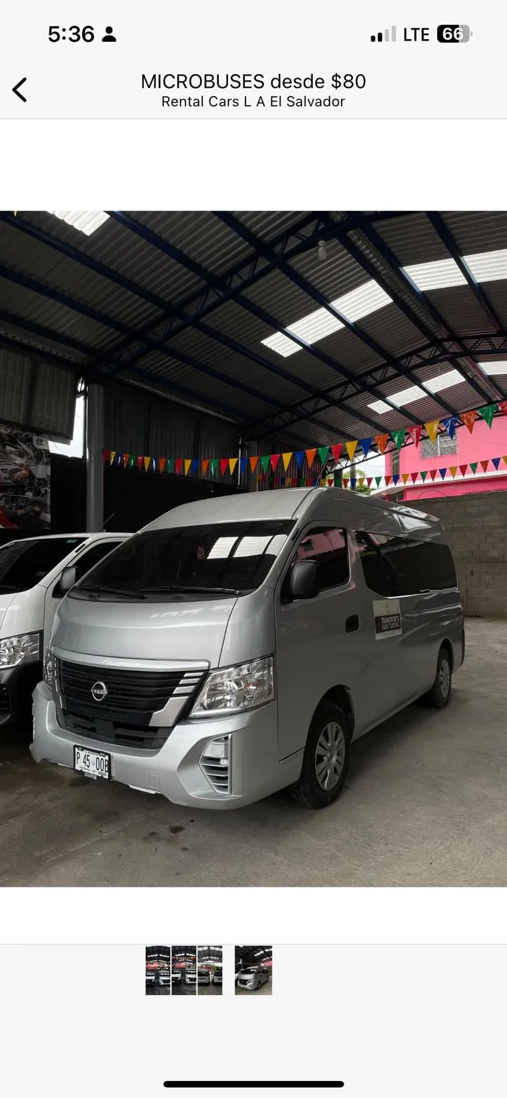 Nissan Urvan 2024 color gris para renta de vehículos en El Salvador